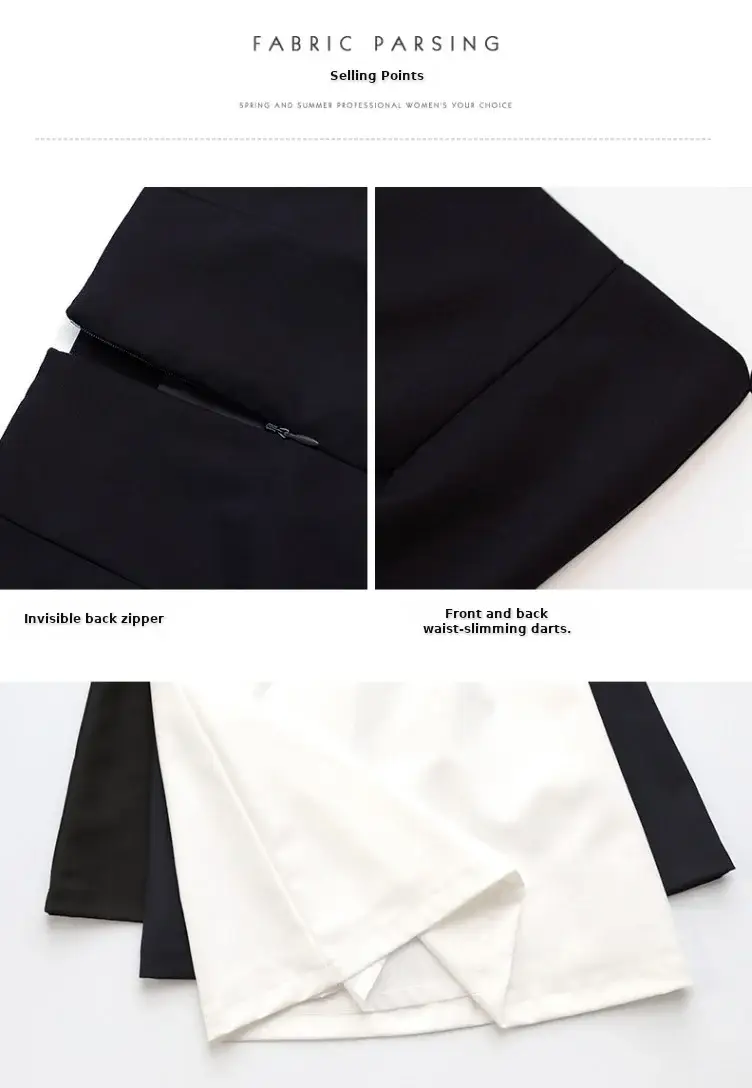 Black A-Line Work Skirt for Women — feature 6