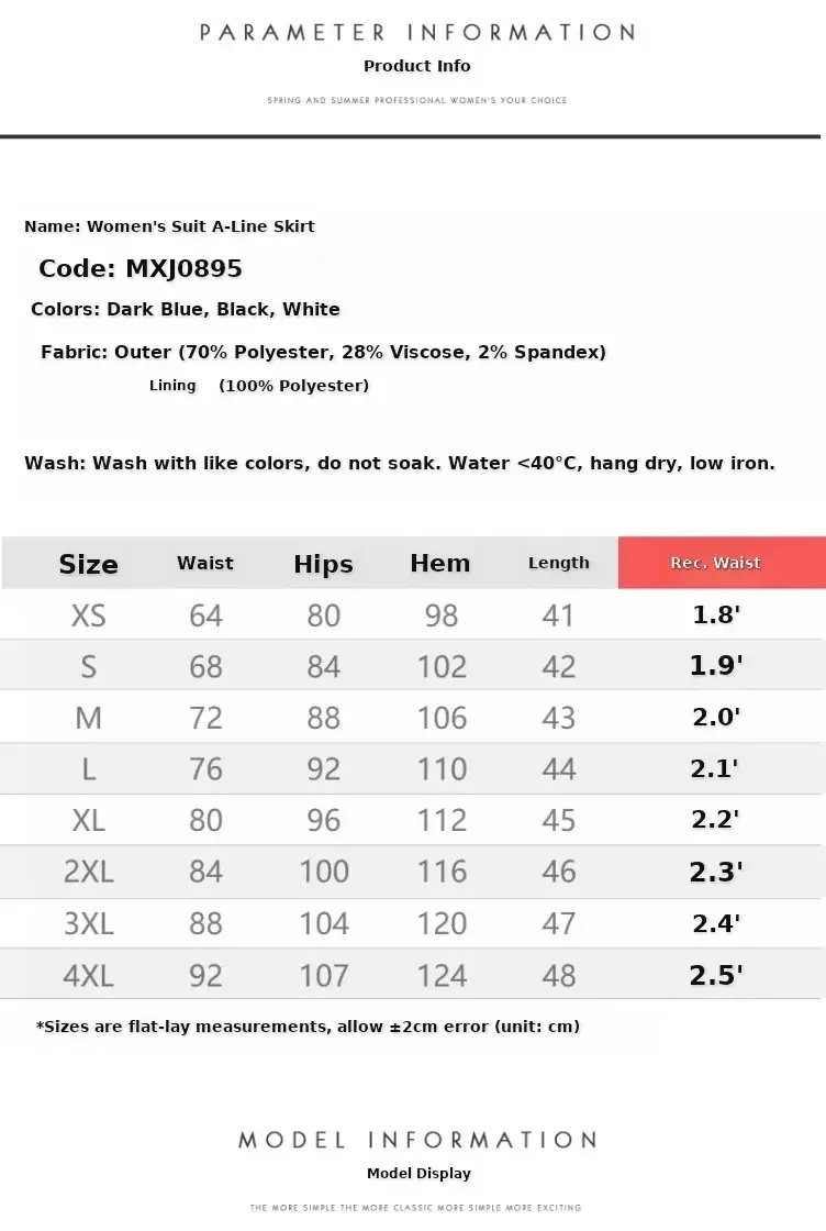 Black A-Line Work Skirt for Women — feature 7