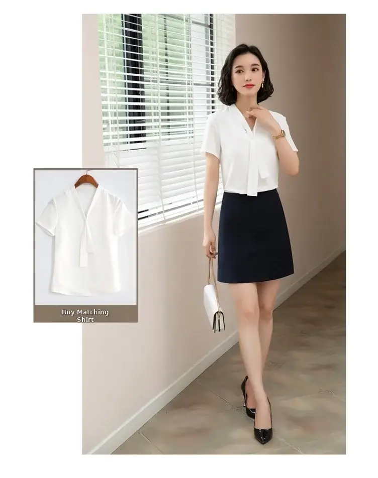 Black A-Line Work Skirt for Women — feature 9