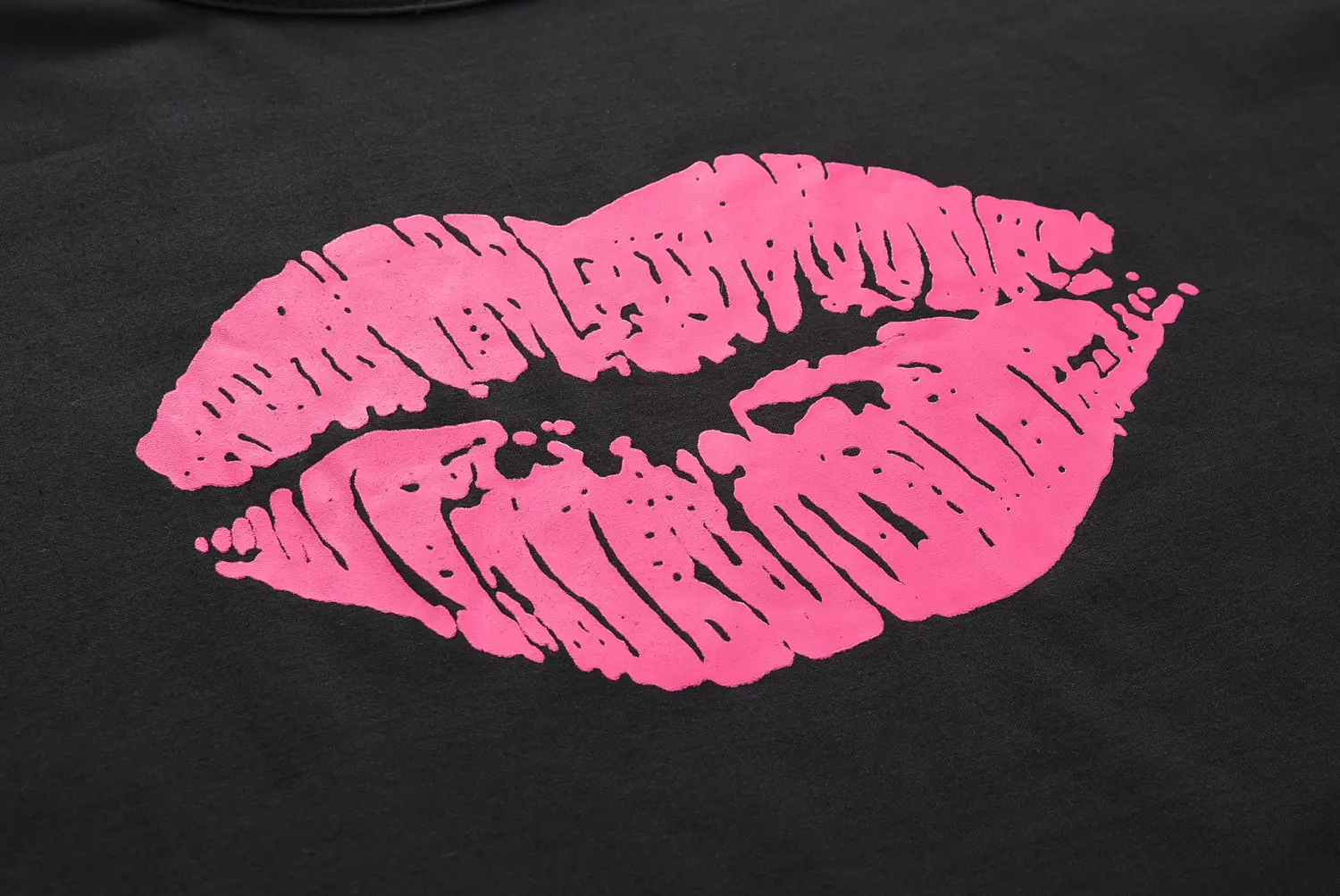 Women Pink Black Lip Print Track Suit Yellow Pants — feature 13