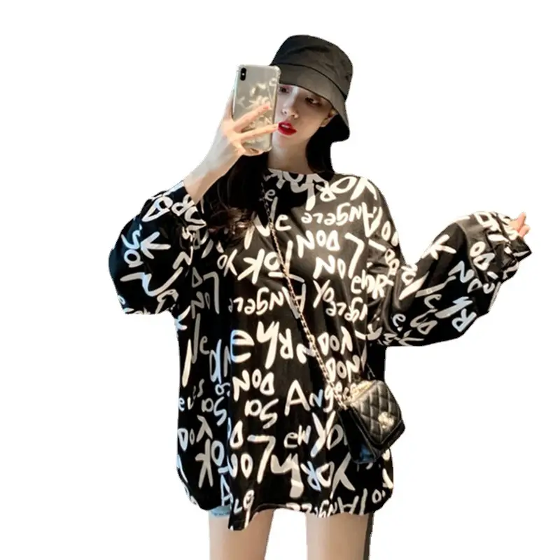 Women Letter Print Loose Top 2020 New Arrival - Image 6