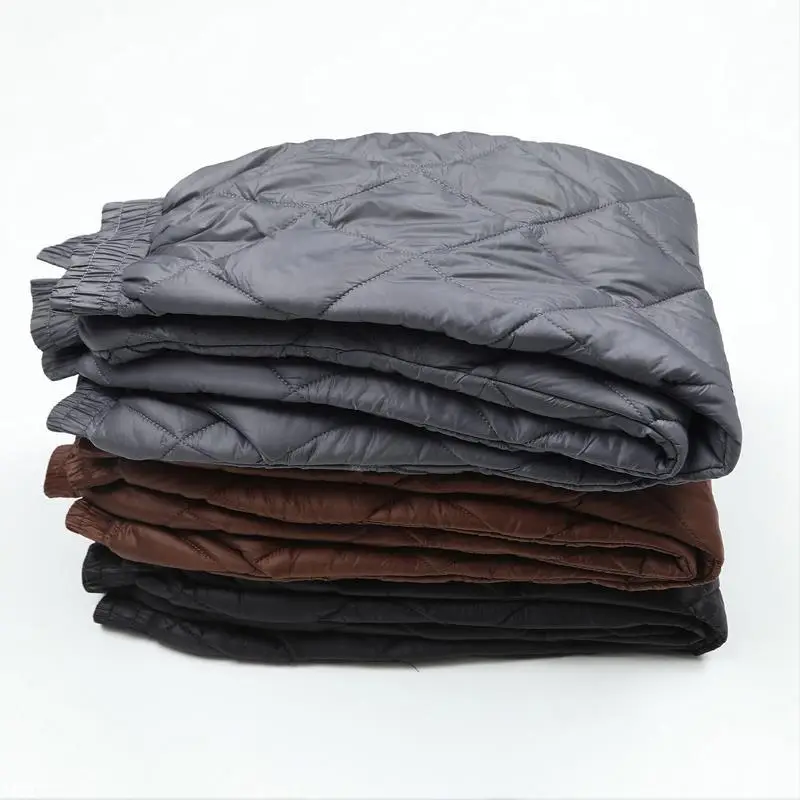 Women Down Cotton Quilted Pants Grey Winter Warm Slimming - Image 8