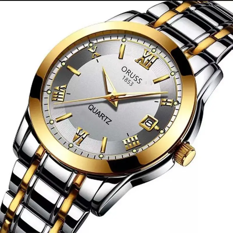 Wise gold with white flour men's "single calendar]