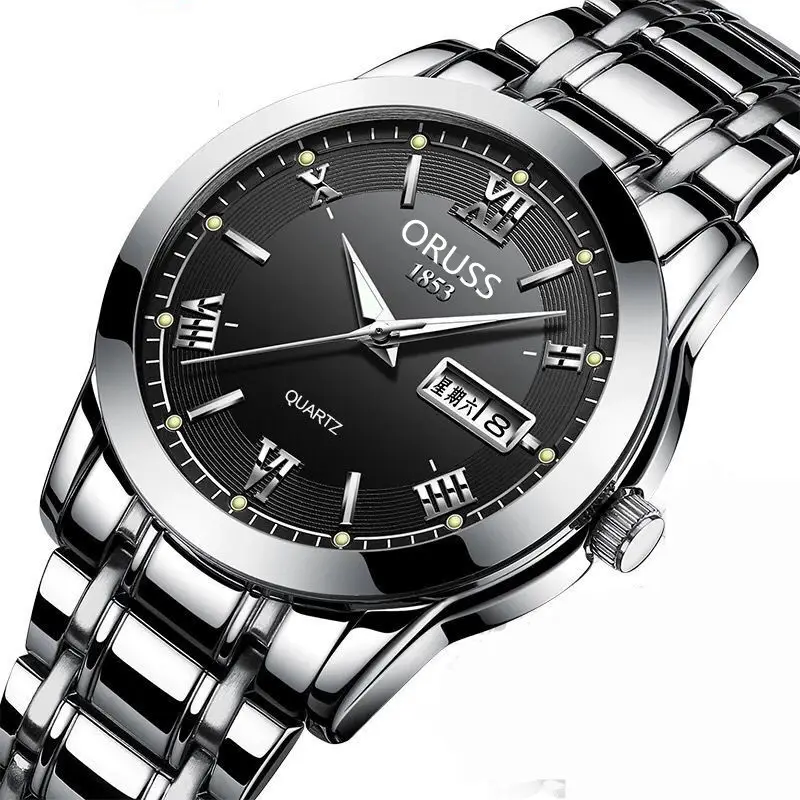 Wise silver needle black men's "double calendar]