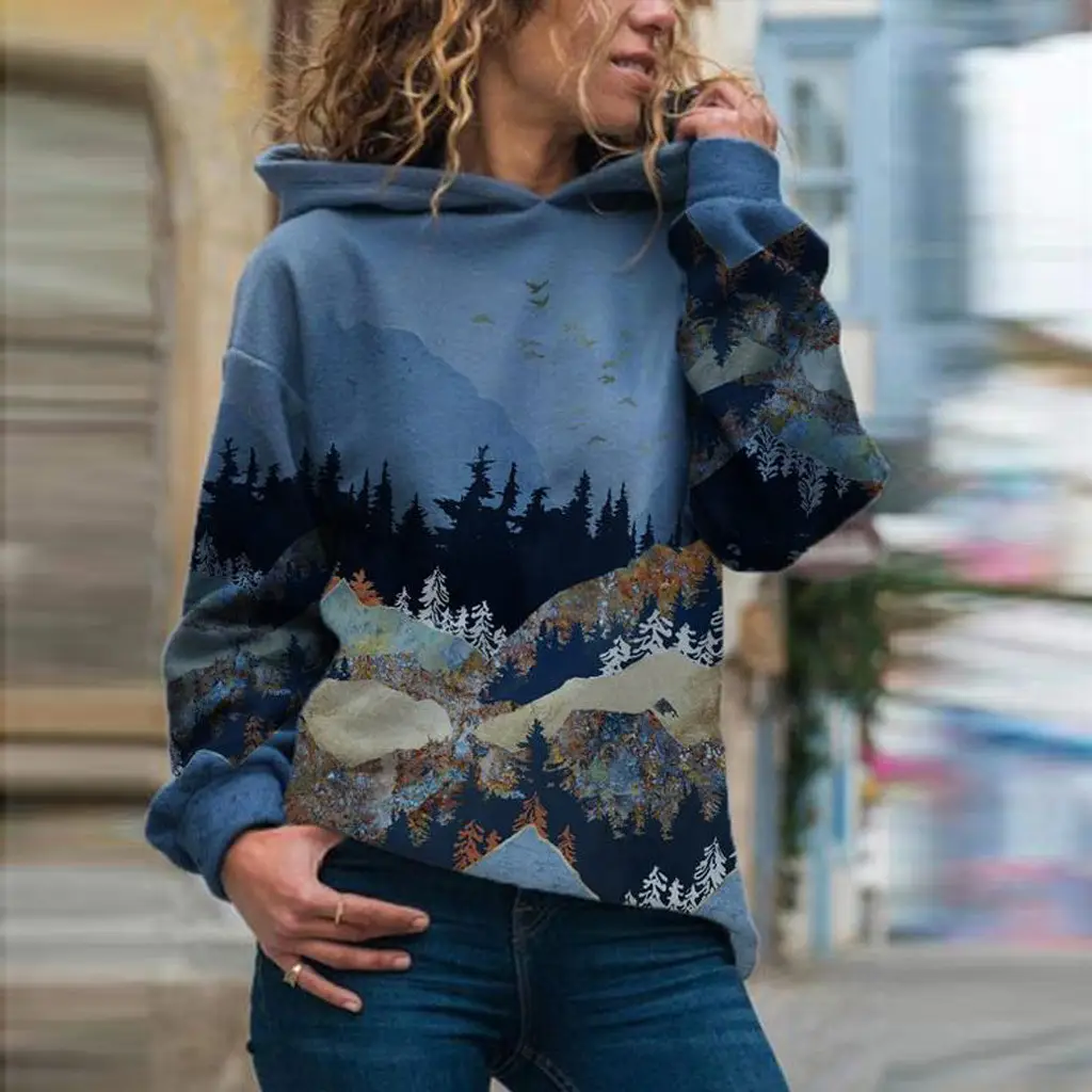 New Hooded Printed Sweatshirt for Men Winter Warm