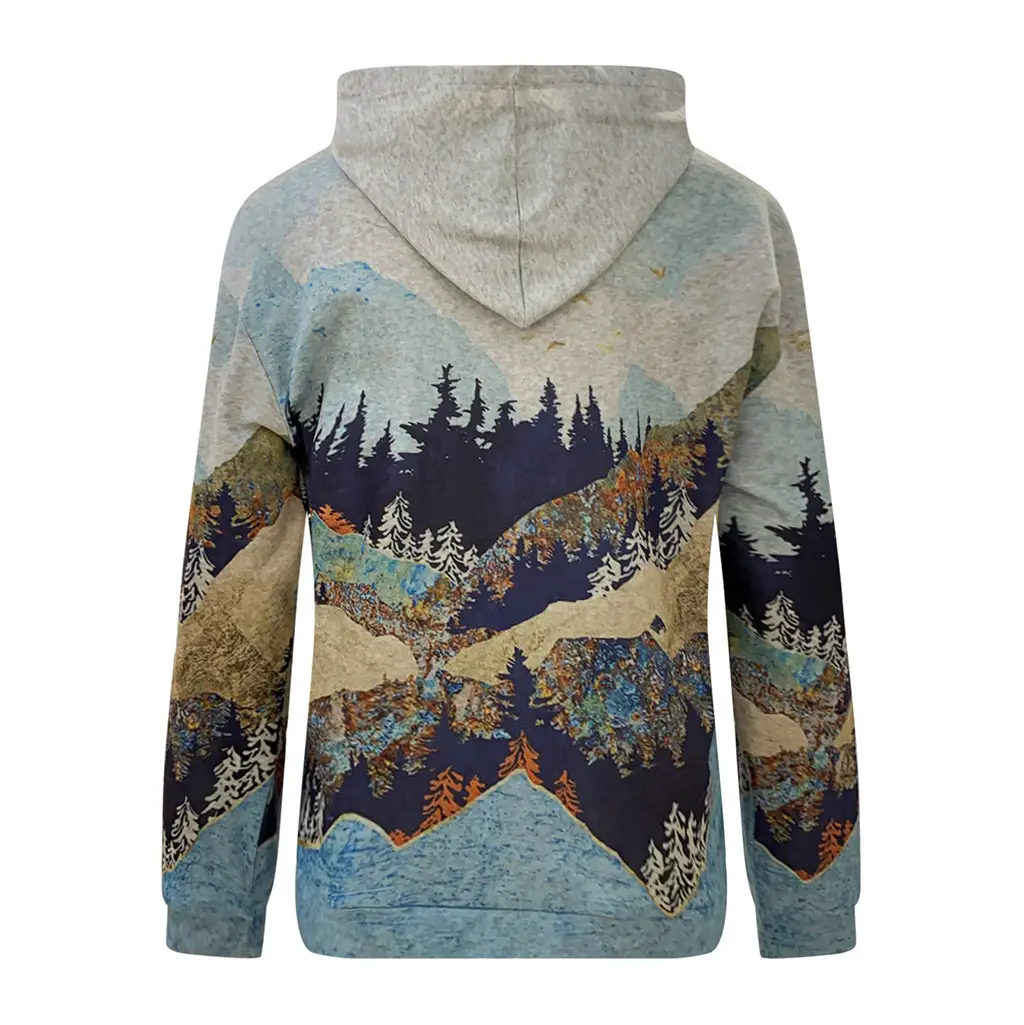 New Hooded Printed Sweatshirt for Men Winter Warm