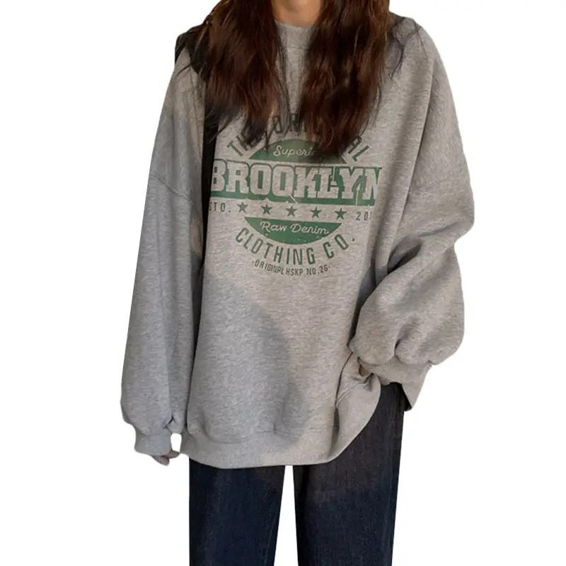 Women Hoodless Sweatshirt Grey Brookney Graphic 2025