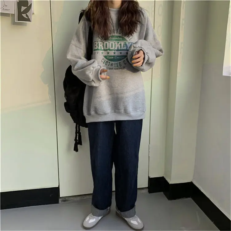 Women Hoodless Sweatshirt Grey Brookney Graphic 2025 — feature 3