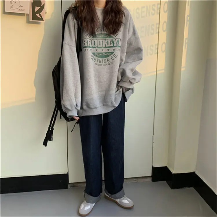 Women Hoodless Sweatshirt Grey Brookney Graphic 2025 — feature 4