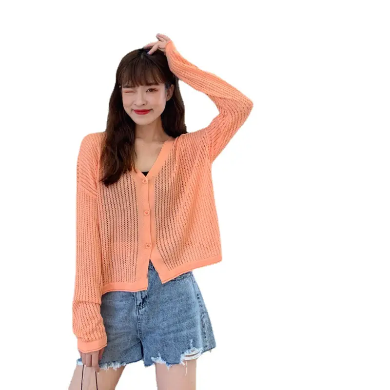 Women Knitted Sun Protection Long Sleeve Cardigan Top - Image 10
