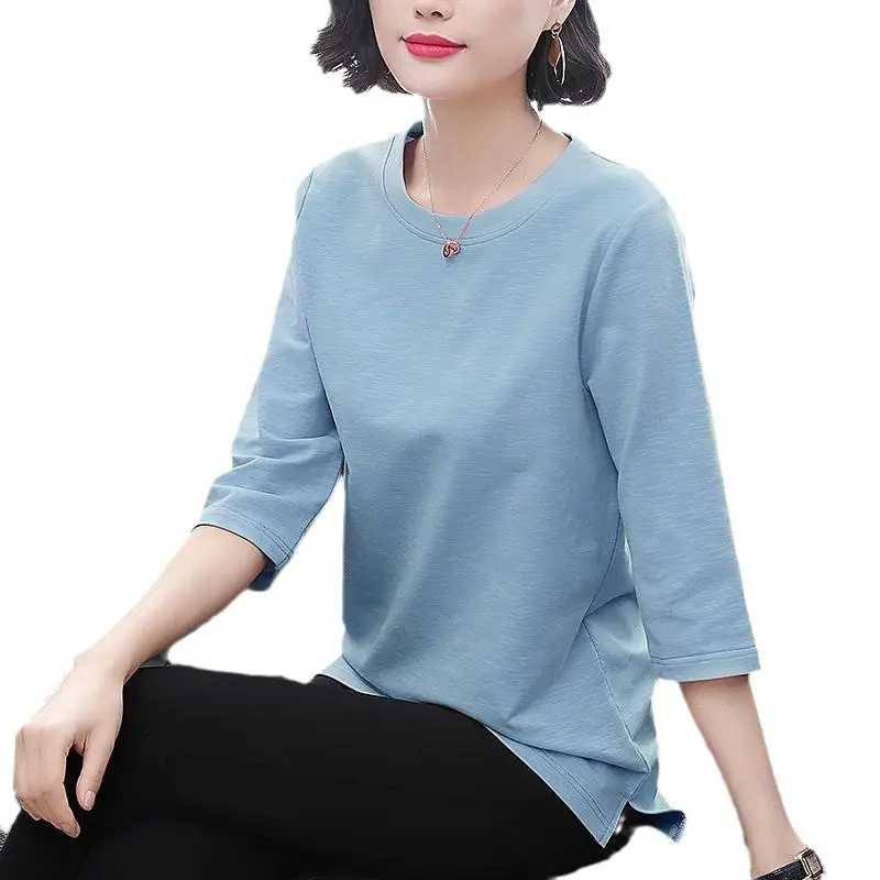 Women Blue Short Sleeve T-Shirt Summer Wear - Image 11