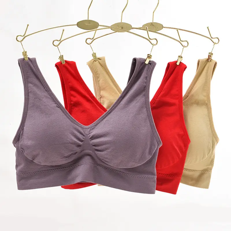 Ladieswear's Intimates Women's Bra Middle-Aged and Elderly Vest-Style No Rims Than Pure Cotton Push-Up Large Size Sports Thin Bra