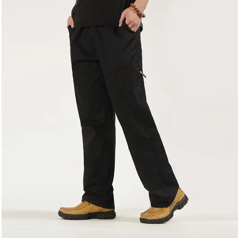Men Olive Green Multi-Pocket Trousers Large - Image 7