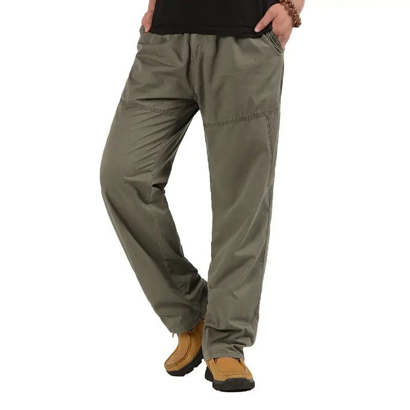 Men Olive Green Multi-Pocket Trousers Large - Image 9