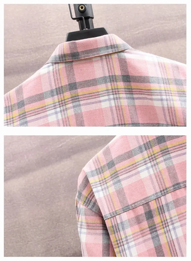 Men's Long Sleeve Plaid Shirt Blue White Grey — feature 16