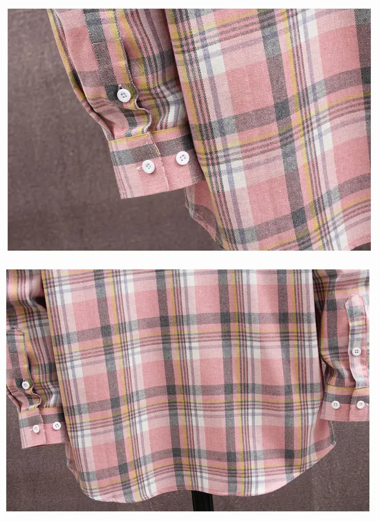 Men's Long Sleeve Plaid Shirt Blue White Grey — feature 17
