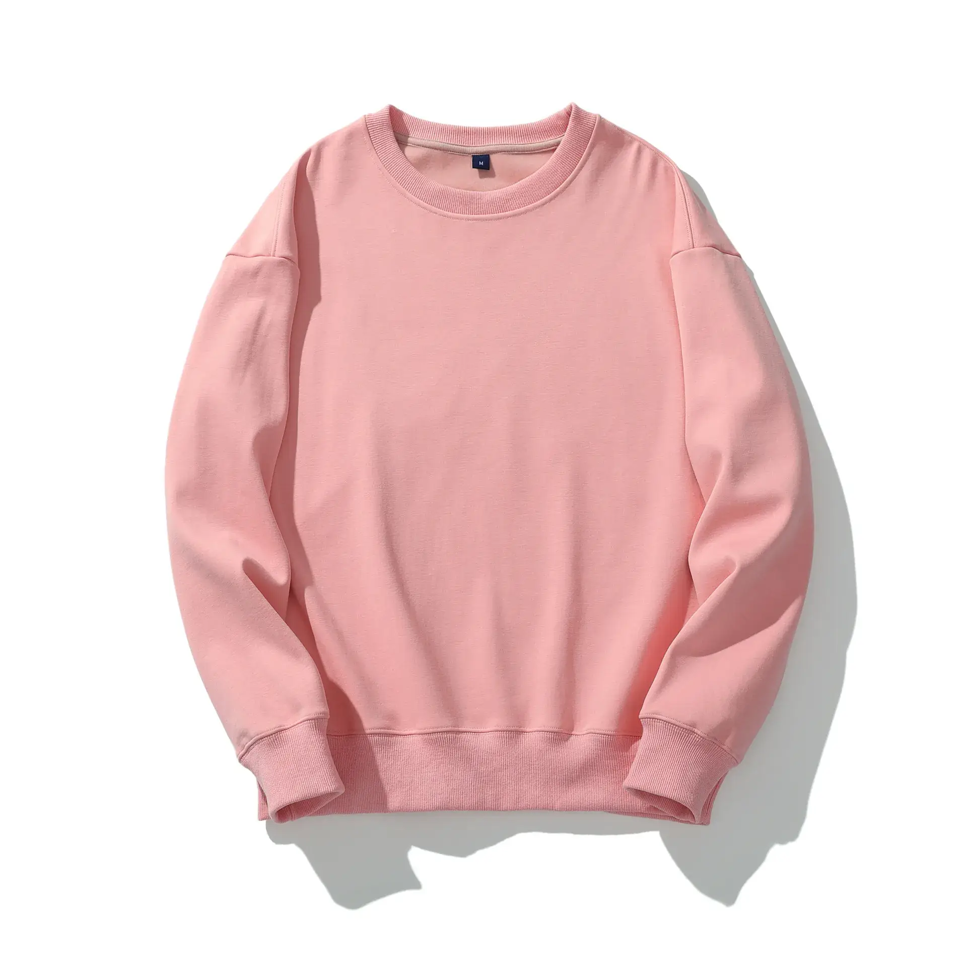 Pink Cotton Round Neck Sweatshirt for Men - Image 8