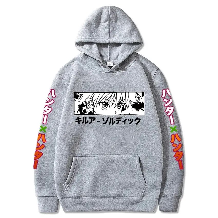 Men Oversize Anime Hooded Sweatshirt White Japanese Design - Image 12