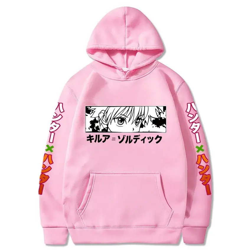 Men Oversize Anime Hooded Sweatshirt White Japanese Design - Image 14