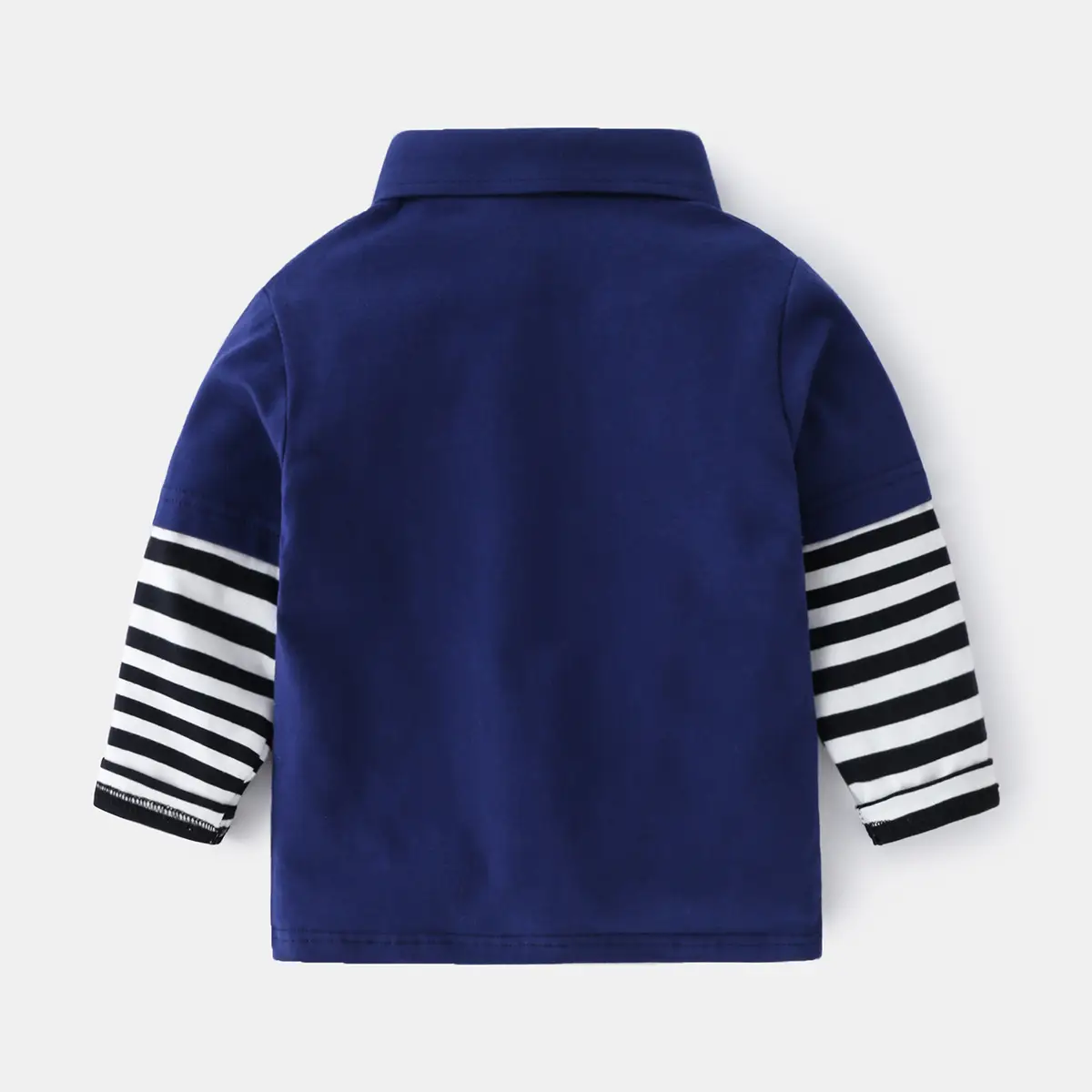 Boys' Grey Patchwork Long Sleeve T-Shirt 2026 - Image 4