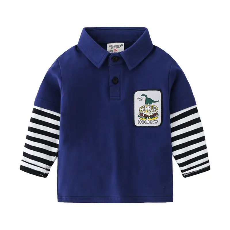 Boys' Grey Patchwork Long Sleeve T-Shirt 2026 - Image 5
