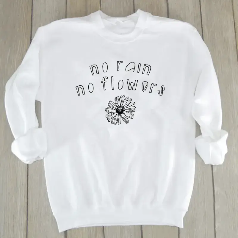 Orange No Rain No Flowers Sweatshirt with Gloves - Image 3