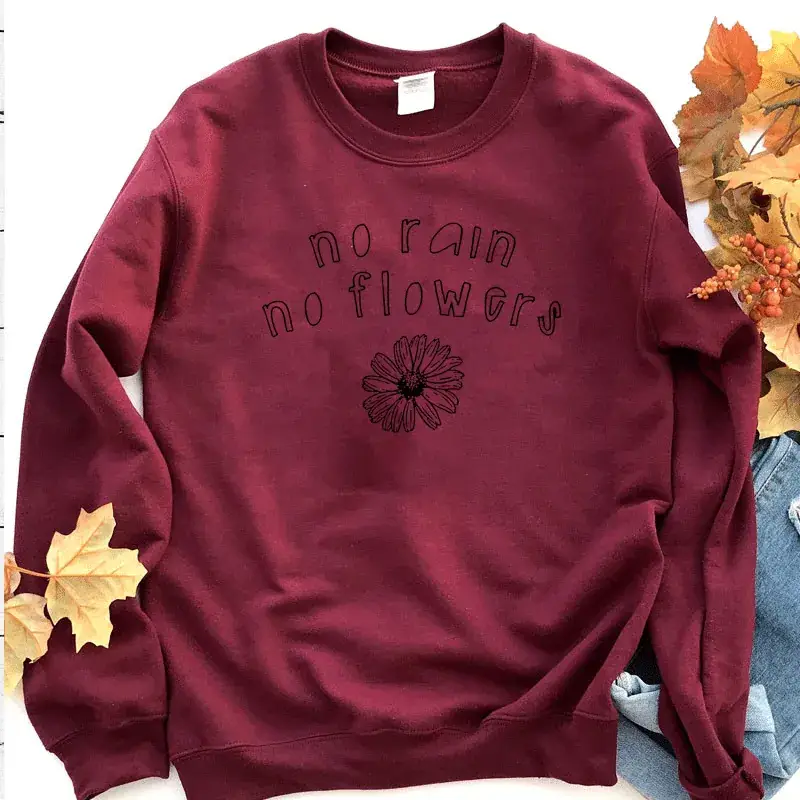 Orange No Rain No Flowers Sweatshirt with Gloves - Image 5