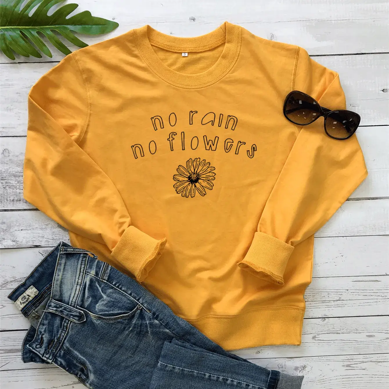 Orange No Rain No Flowers Sweatshirt with Gloves - Image 7
