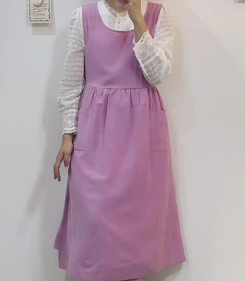 Black Plus Size Apron Dress with Tie & Side Slits - Image 8