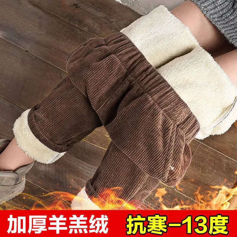 Women Fleece Lined Thick Corduroy Pants Autumn Winter - Image 6