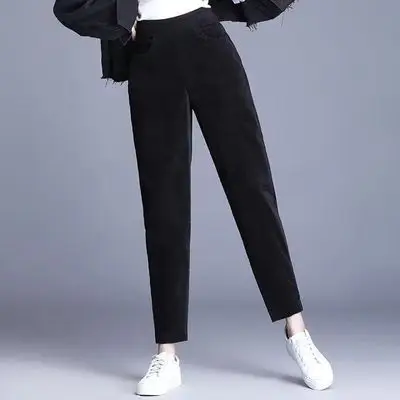 Women Fleece Lined Thick Corduroy Pants Autumn Winter - Image 7