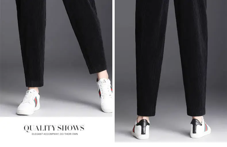 Women Fleece Lined Thick Corduroy Pants Autumn Winter — feature 19