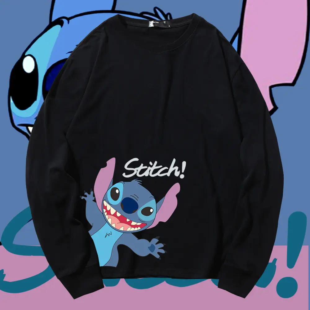Pink Stitch Long Sleeve T-Shirt for Men Women Cotton - Image 10