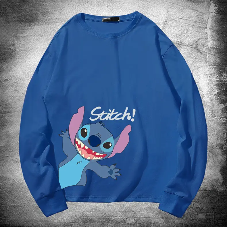 Pink Stitch Long Sleeve T-Shirt for Men Women Cotton - Image 13