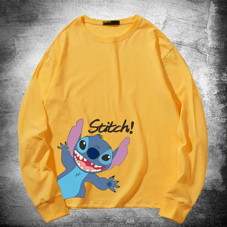Pink Stitch Long Sleeve T-Shirt for Men Women Cotton - Image 14