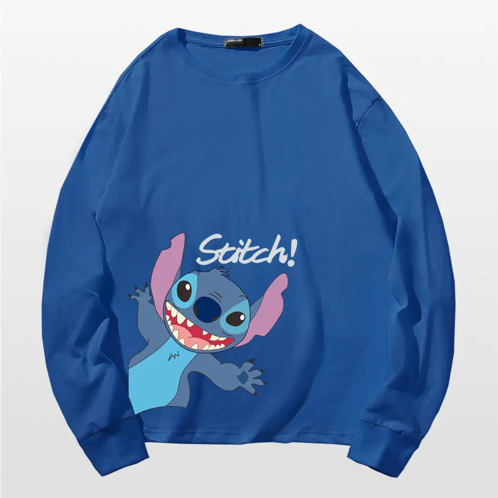 Pink Stitch Long Sleeve T-Shirt for Men Women Cotton - Image 5