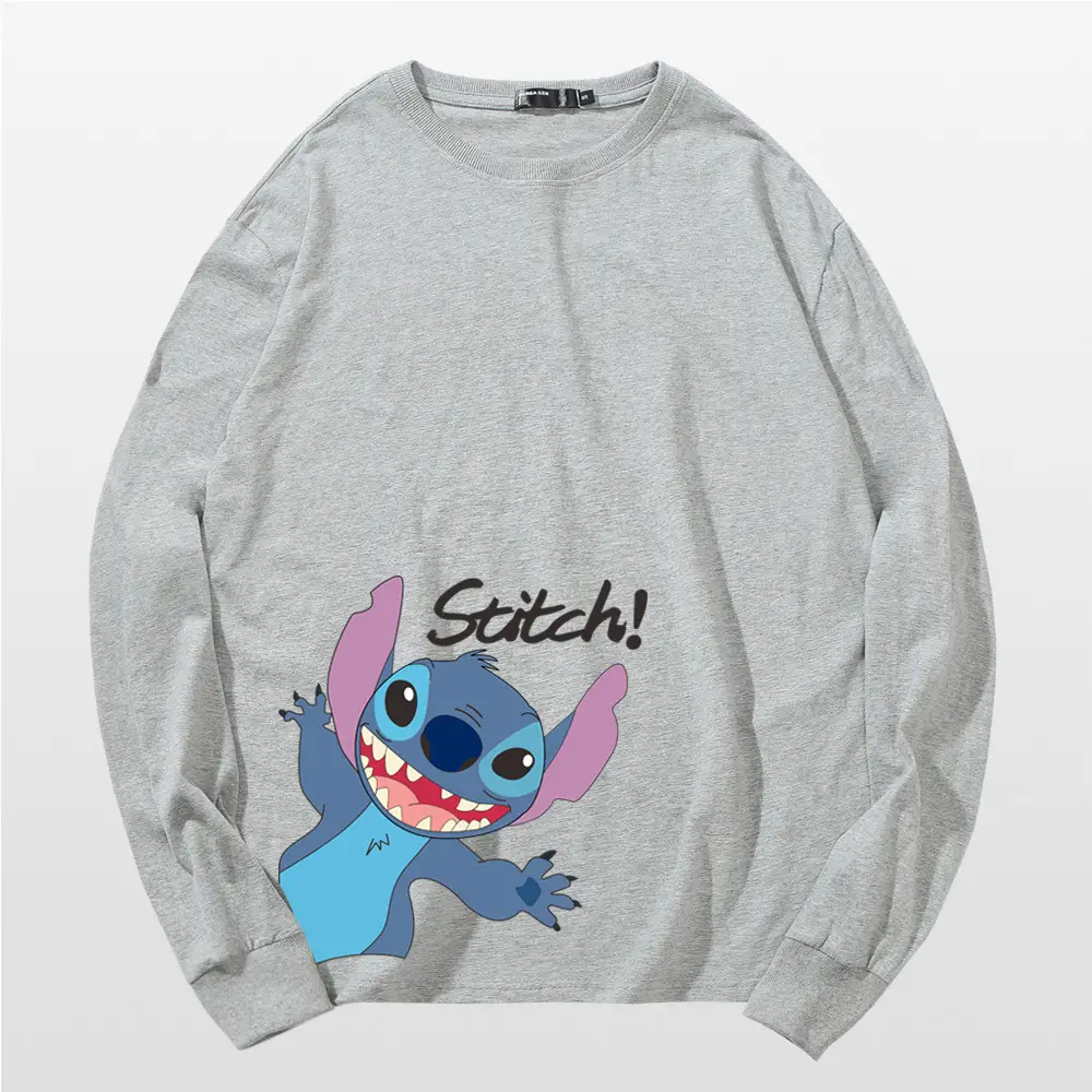 Pink Stitch Long Sleeve T-Shirt for Men Women Cotton - Image 7