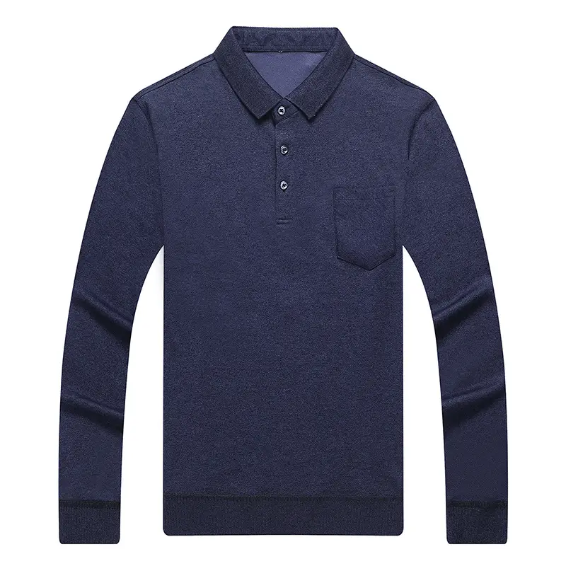 Men's Purple Polo Shirt with Button Collar - Image 5