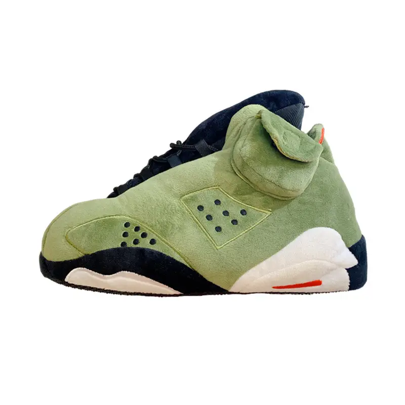 Cross-Border Douyin Spoof Aj1 Cotton Slippers Internet Celebrity Funny Cotton Shoes Coconut Luminous Bread Shoes Warm Home Winter