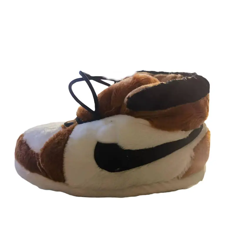 Cross-Border Douyin Spoof Aj1 Cotton Slippers Internet Celebrity Funny Cotton Shoes Coconut Luminous Bread Shoes Warm Home Winter