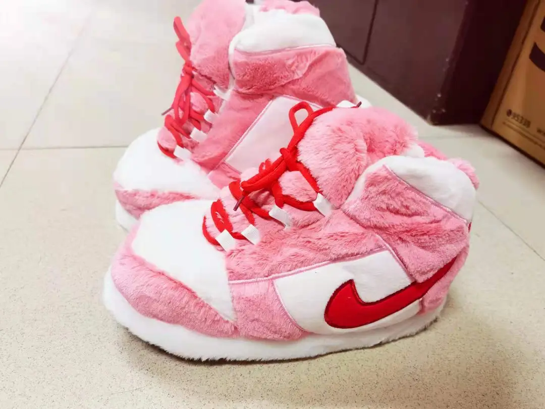 Cross-Border Douyin Spoof Aj1 Cotton Slippers Internet Celebrity Funny Cotton Shoes Coconut Luminous Bread Shoes Warm Home Winter