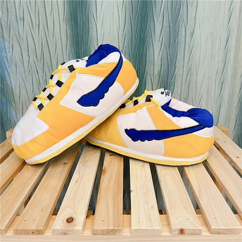 Cross-Border Douyin Spoof Aj1 Cotton Slippers Internet Celebrity Funny Cotton Shoes Coconut Luminous Bread Shoes Warm Home Winter