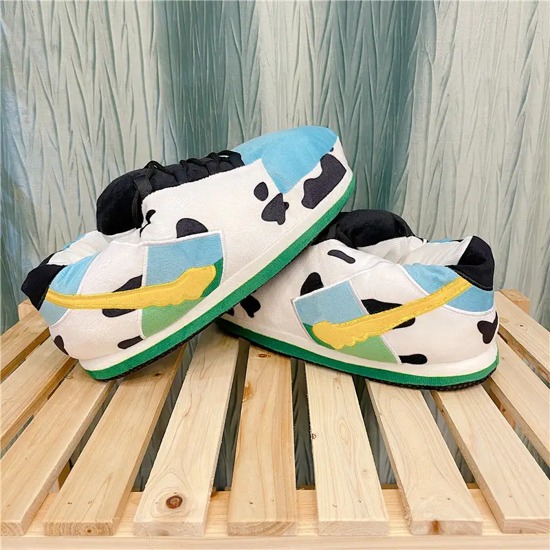 Cross-Border Douyin Spoof Aj1 Cotton Slippers Internet Celebrity Funny Cotton Shoes Coconut Luminous Bread Shoes Warm Home Winter