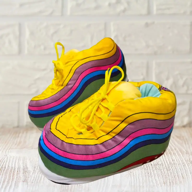Cross-Border Douyin Spoof Aj1 Cotton Slippers Internet Celebrity Funny Cotton Shoes Coconut Luminous Bread Shoes Warm Home Winter