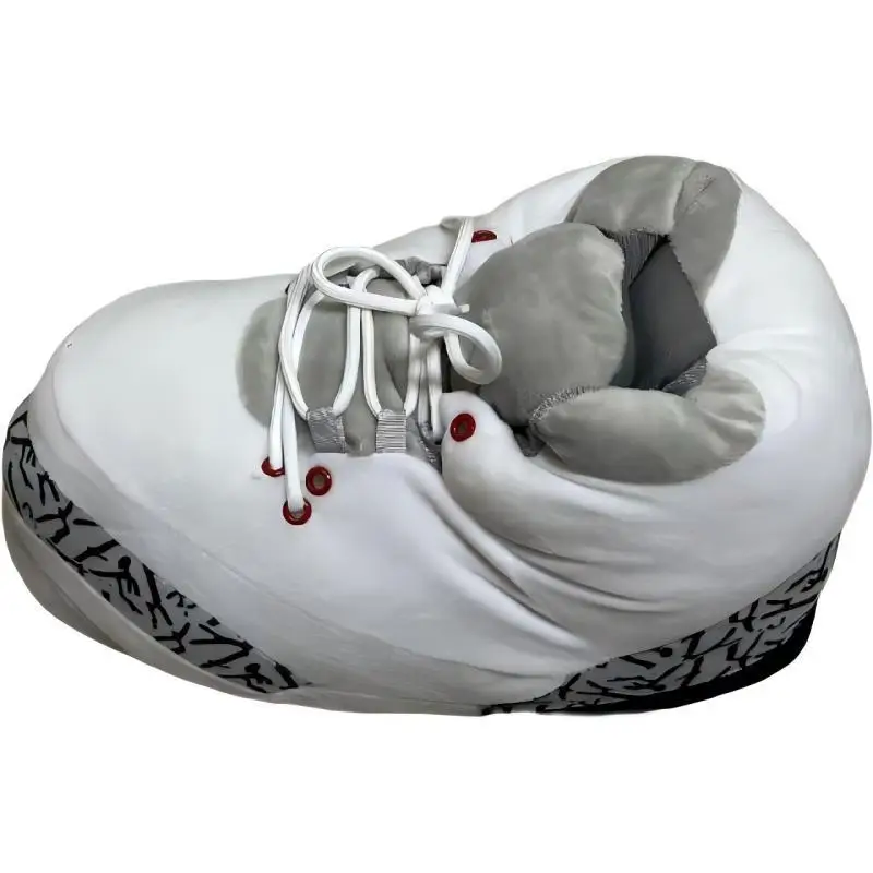 Cross-Border Douyin Spoof Aj1 Cotton Slippers Internet Celebrity Funny Cotton Shoes Coconut Luminous Bread Shoes Warm Home Winter