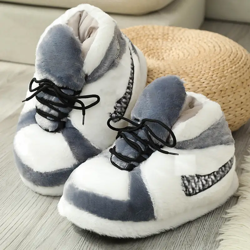 Cross-Border Douyin Spoof Aj1 Cotton Slippers Internet Celebrity Funny Cotton Shoes Coconut Luminous Bread Shoes Warm Home Winter