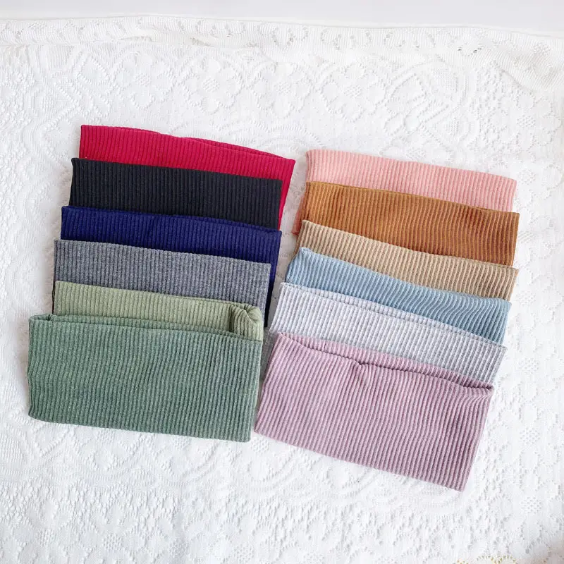 Women's Grey Ribbed Headscarf Summer Wear