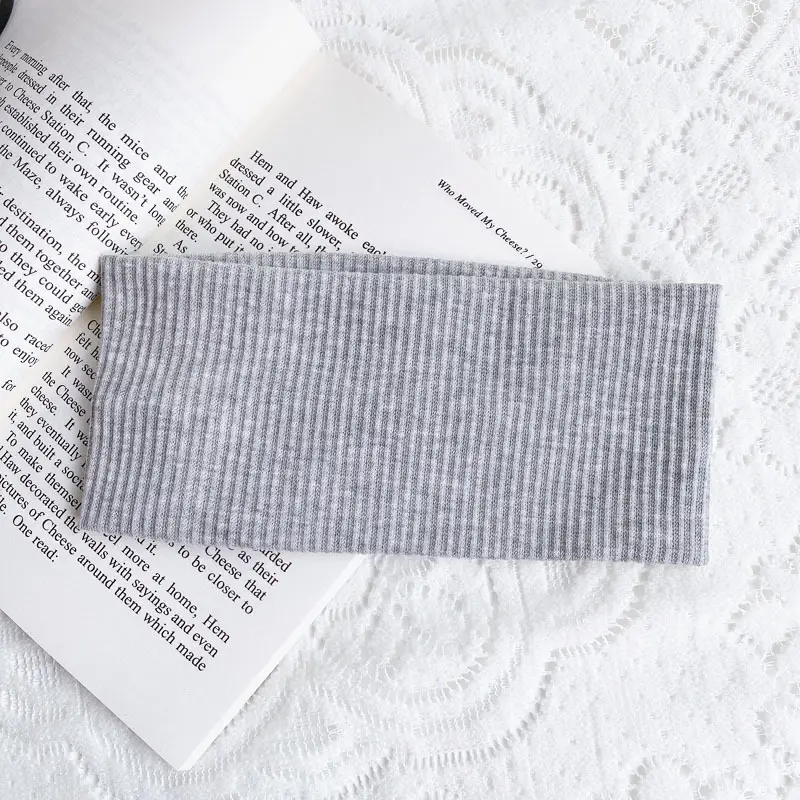 Women's Grey Ribbed Headscarf Summer Wear