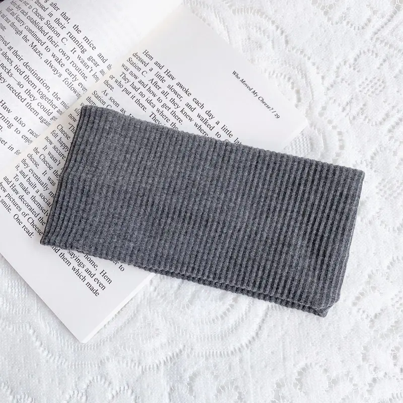 Women's Grey Ribbed Headscarf Summer Wear