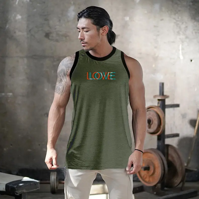 Men's Olive Green Waistcoat Vest for Gym Training - Image 6